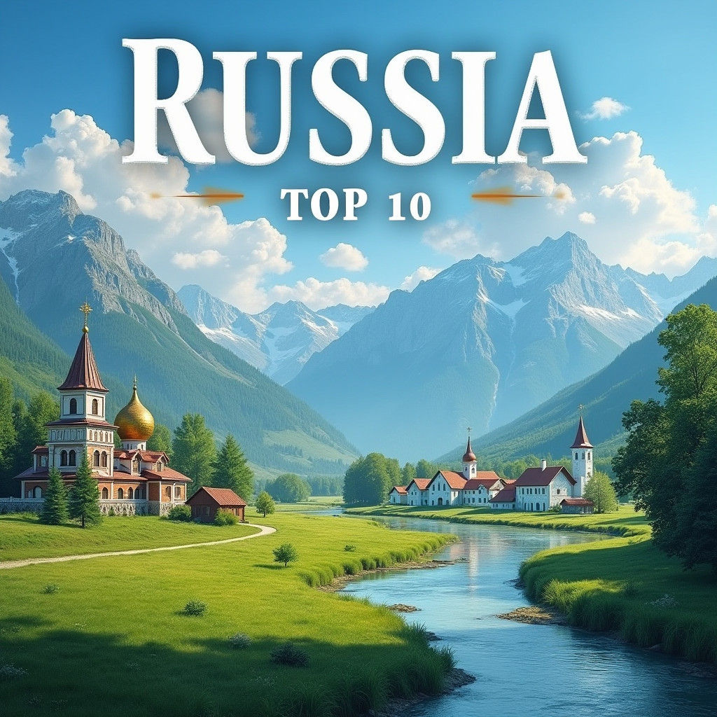 Picturesque Russian Village in Lush Green Valley