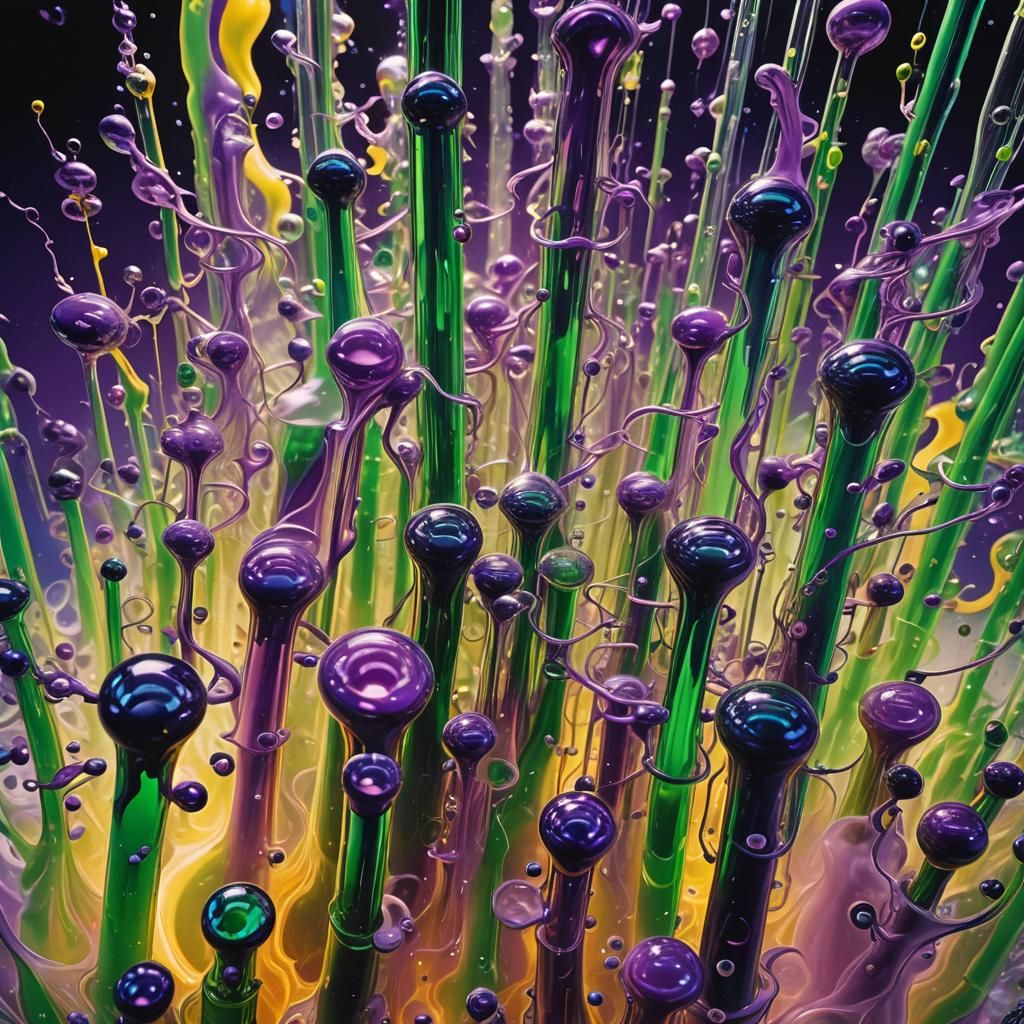 Surreal Chemical Reaction in a Futuristic Lab