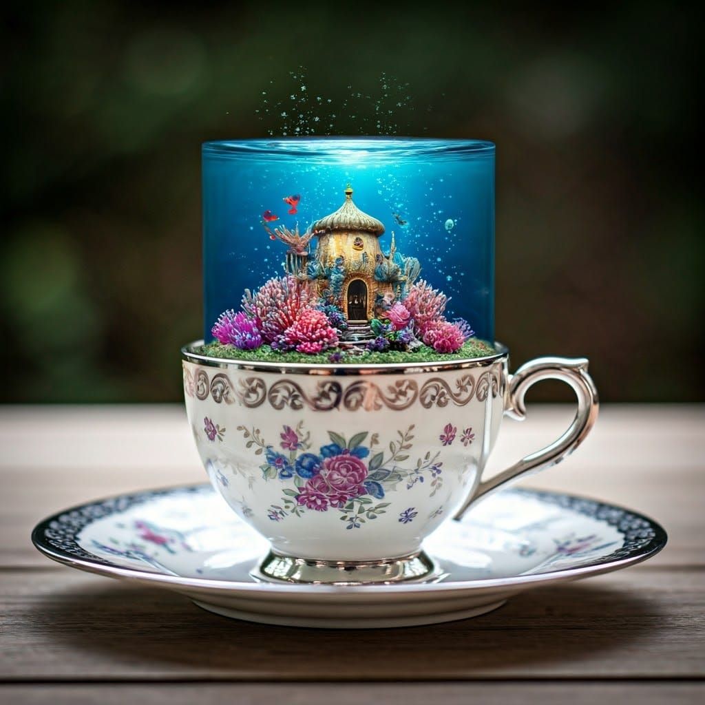 Magical Mermaid World in a Teacup