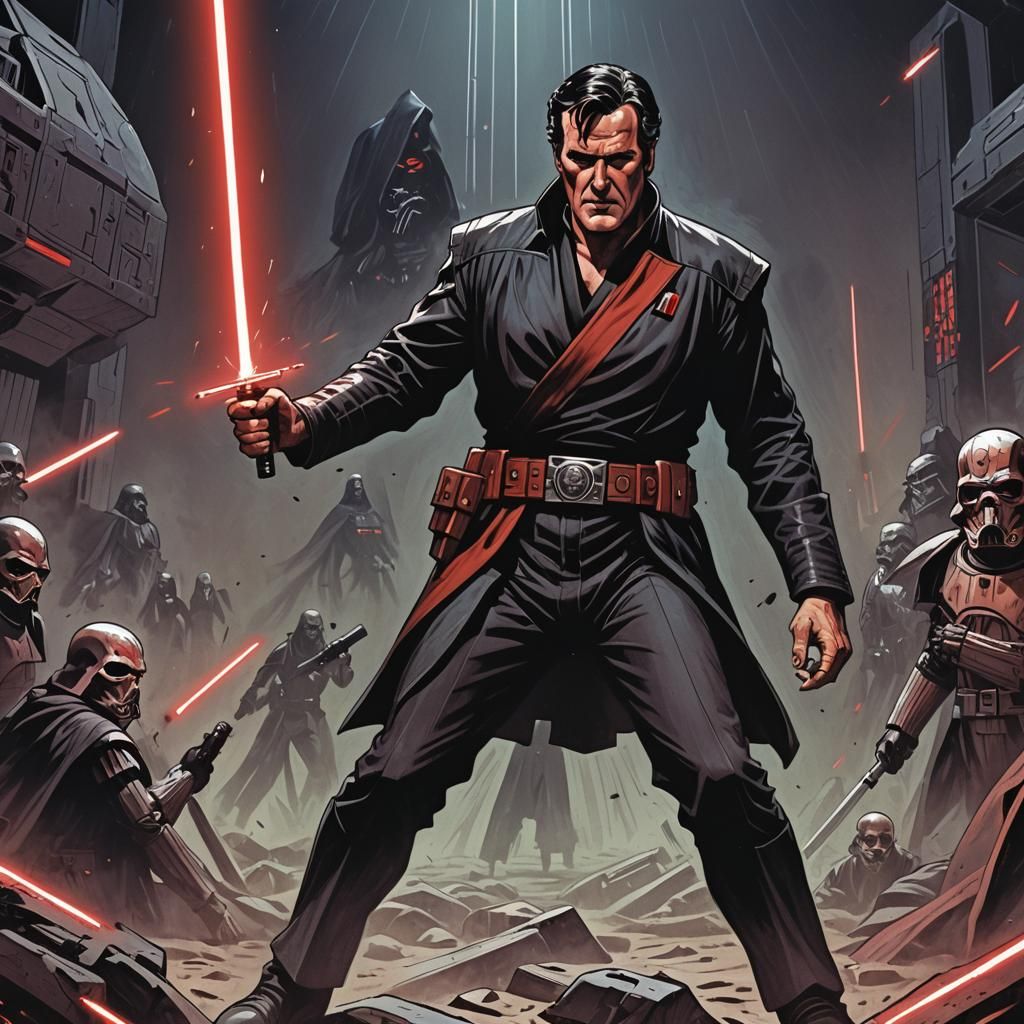 Bruce Campbell as Sith Master in Manga Style