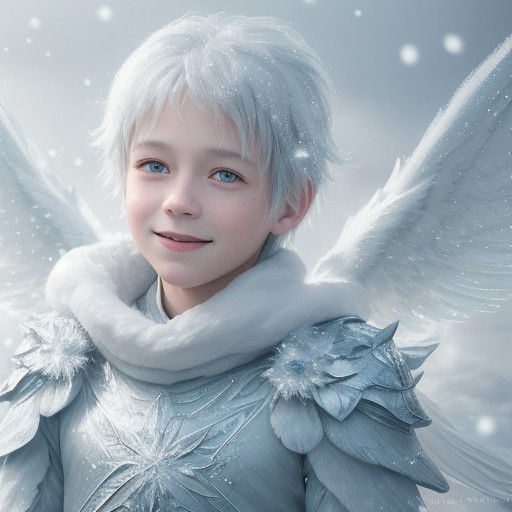 Spectral Boy soars in Icy Elysium in Photorealistic Digital...