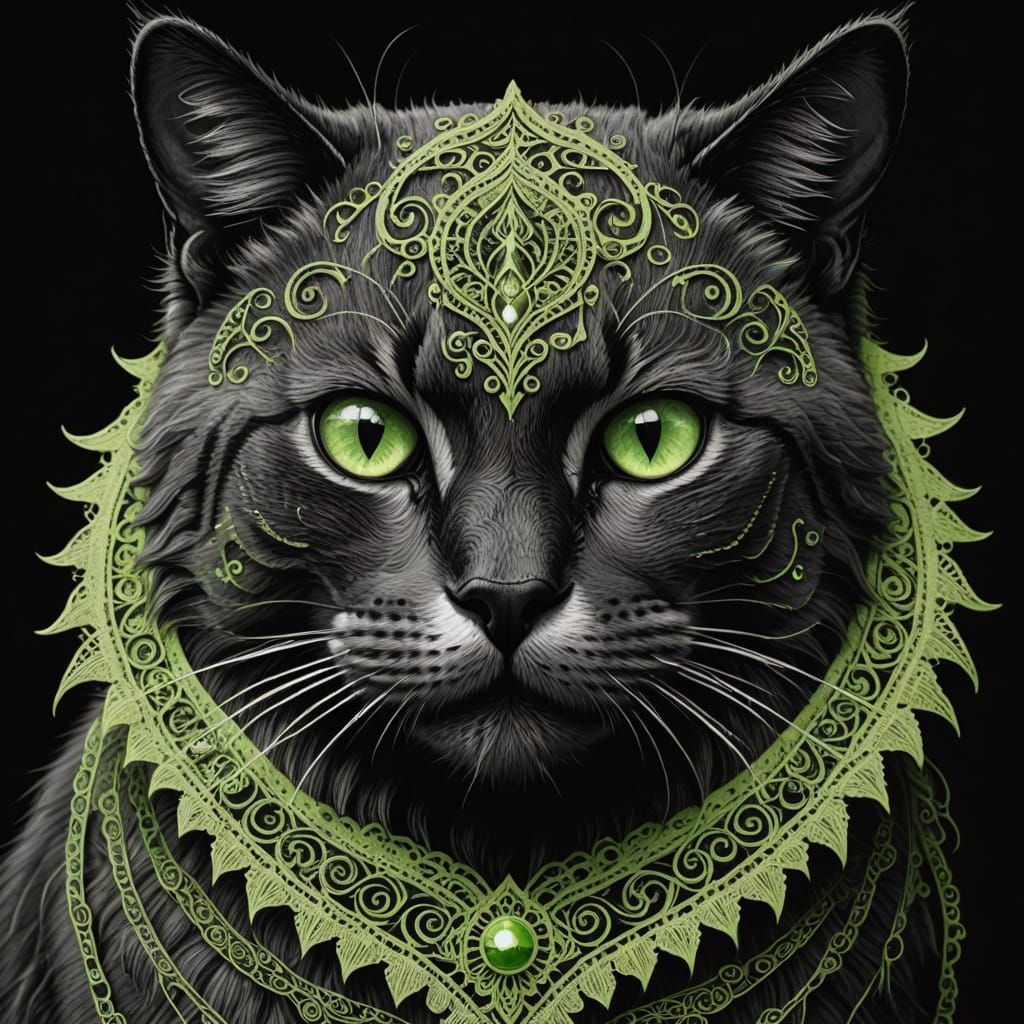 Mysterious Haitian Cat Enthralled by Optical Illusion