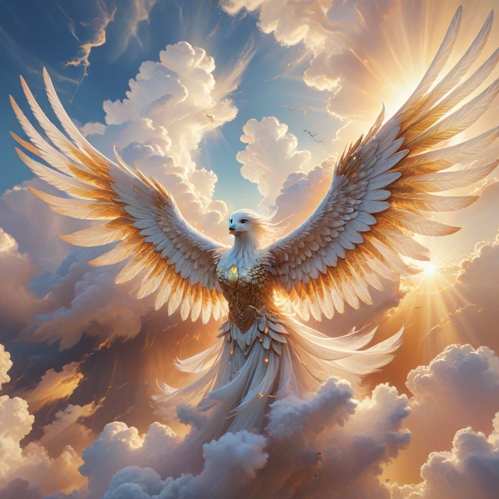 Soul Ascends to Sky in Vibrant Oil Painting