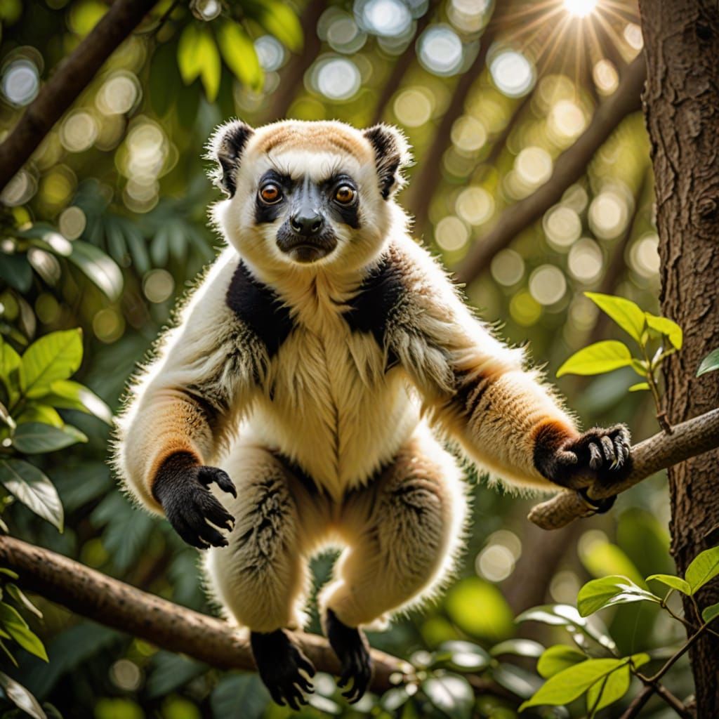 Hyper-Realistic Wildlife Photography of a Leaping Verreaux's...