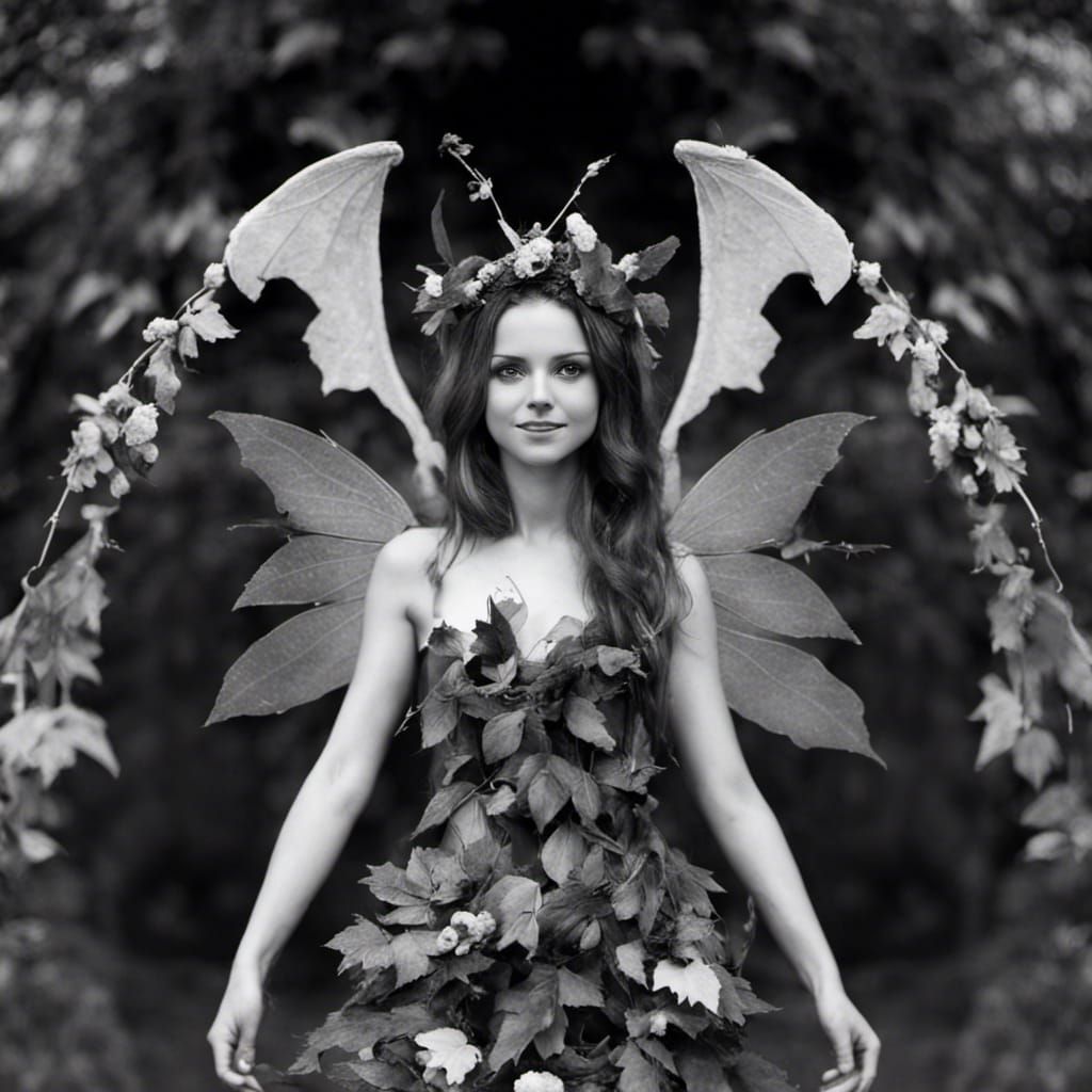 Autumn Fairy , fall leaves,  wings, flower crown
