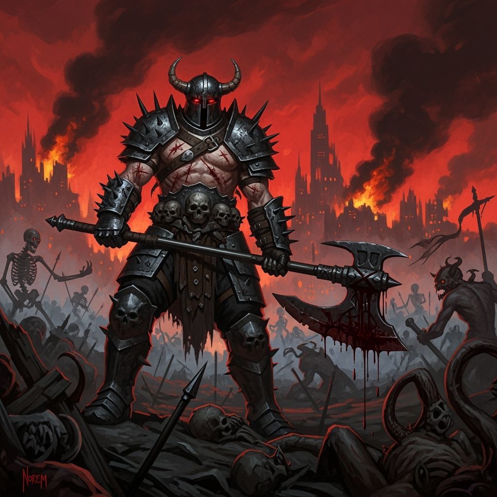 Epic Grimdark Fantasy Battle Scene Illustration
