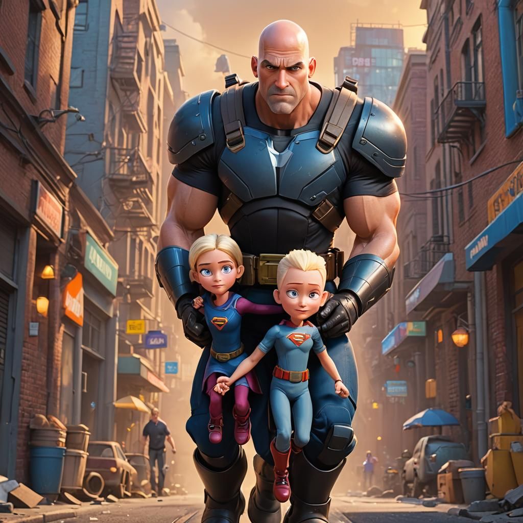 Superhero Rescue: 3D Rendered Digital Art