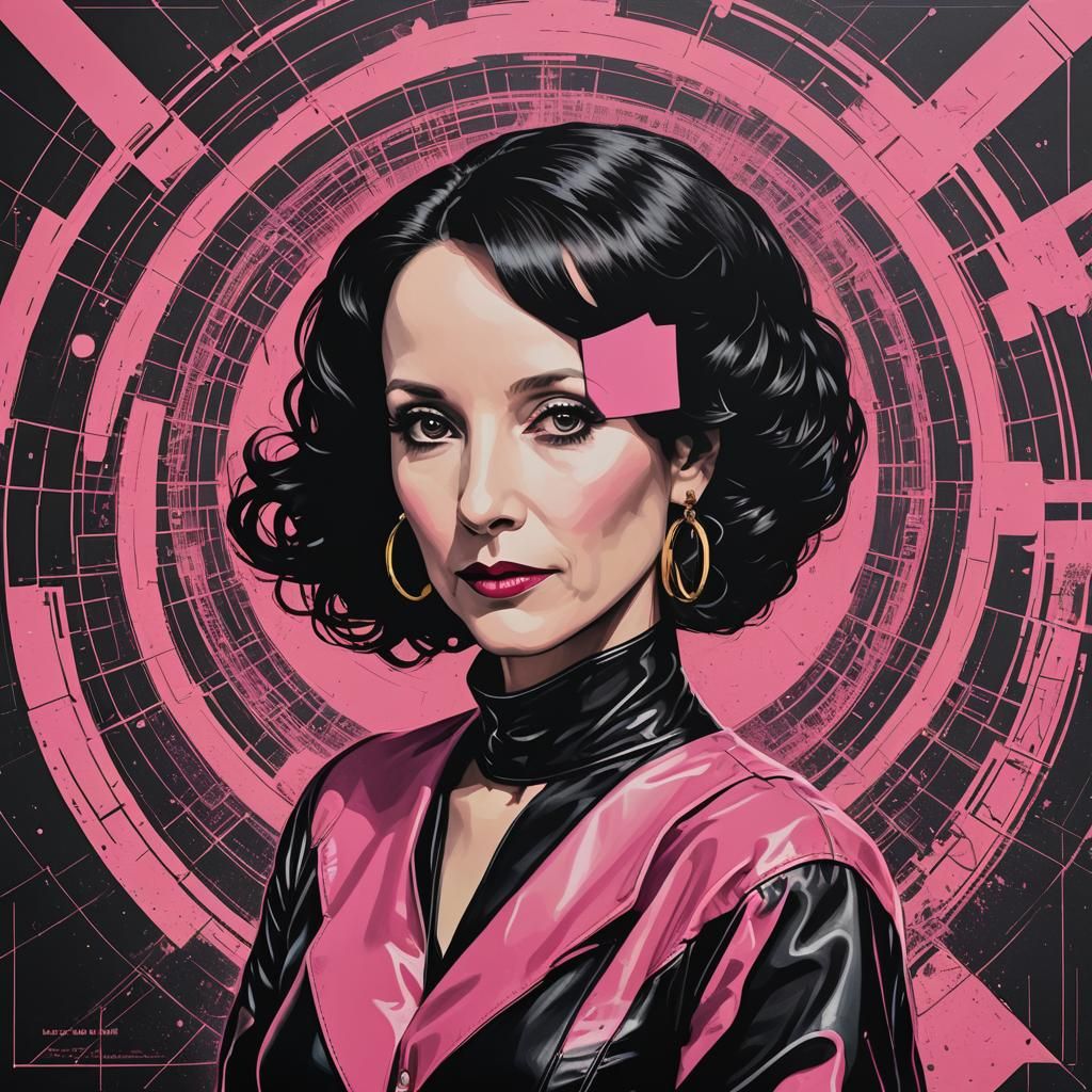 Pop Art Screen Print: Strict Teacher in Leather