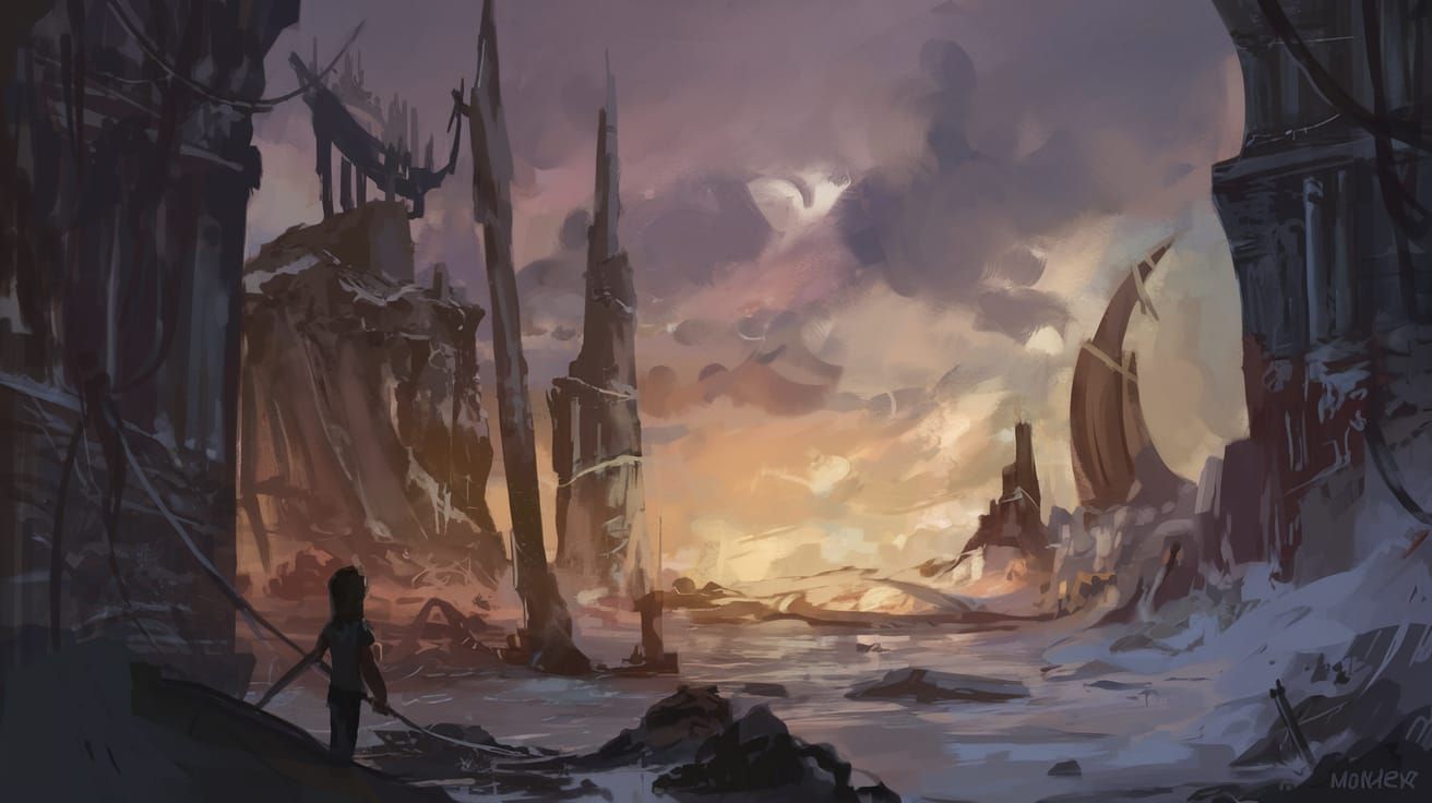 Epic Fantasy Prince Valiant in Liminal Digital Illustration