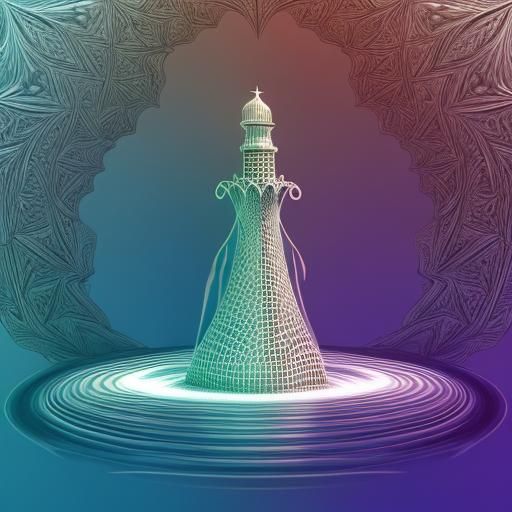 Abstract Vector Fractal: Fountain, Lighthouse, Torch
