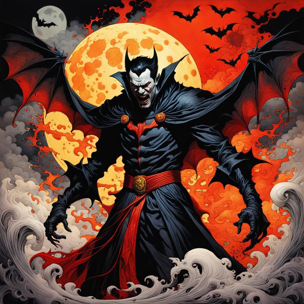 Dracula Transformation in Liquid Ink Style