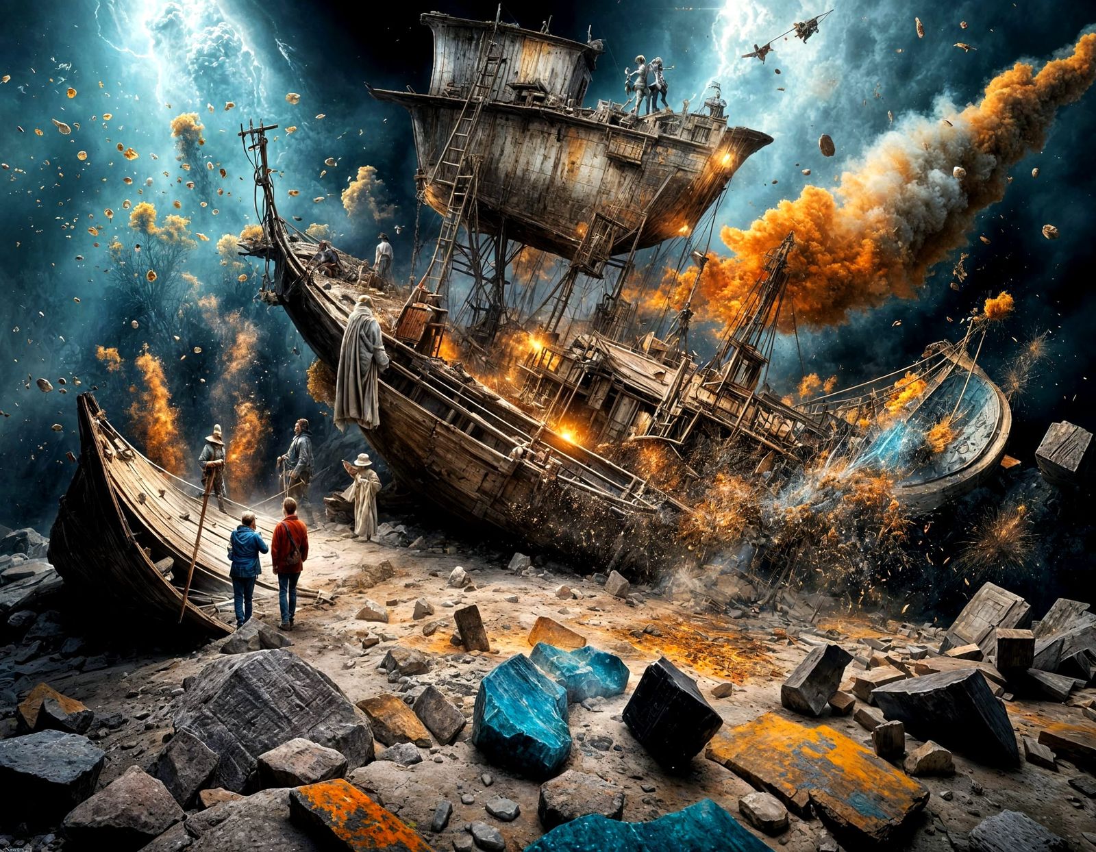 Surreal Abstract Composition with Dreamy Lighting