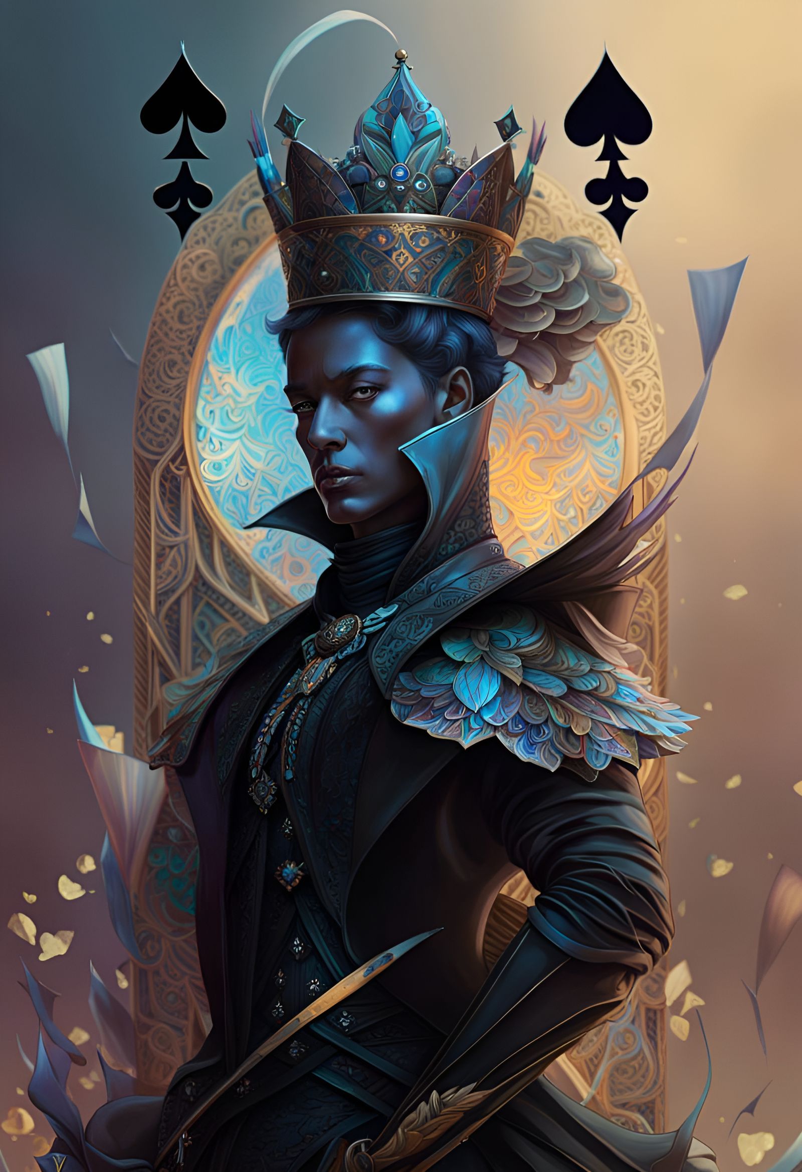 King of Spades: Fractal Iridescence in Digital Art