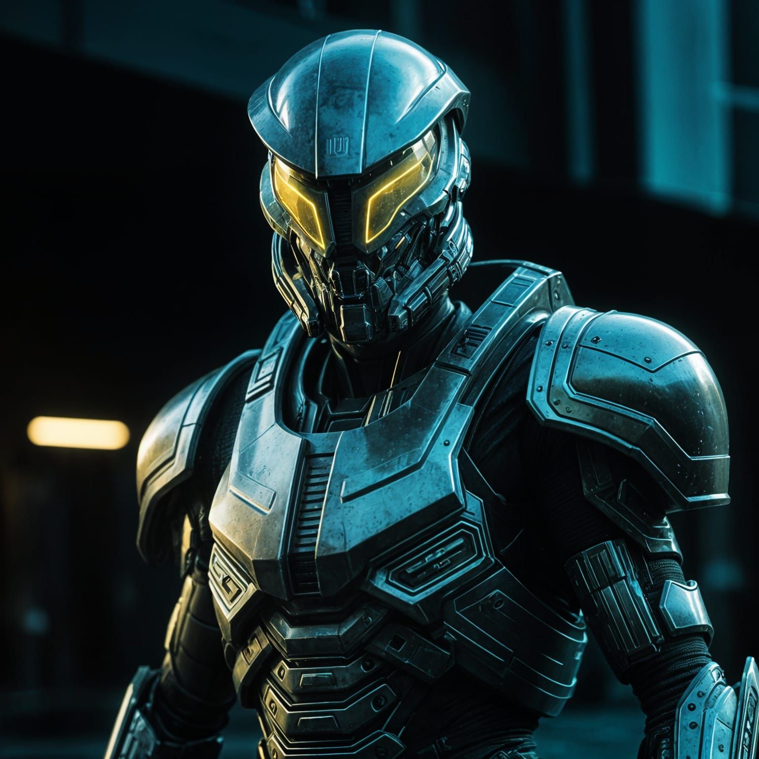 Gritty Sci-Fi Alien Soldier in Futuristic Armor