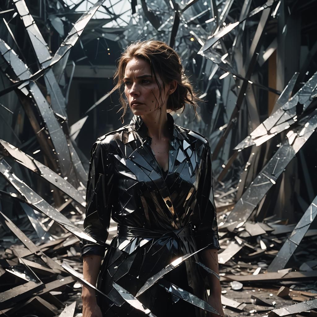 Abstract Expressionism: Woman in Shattered Wreckage