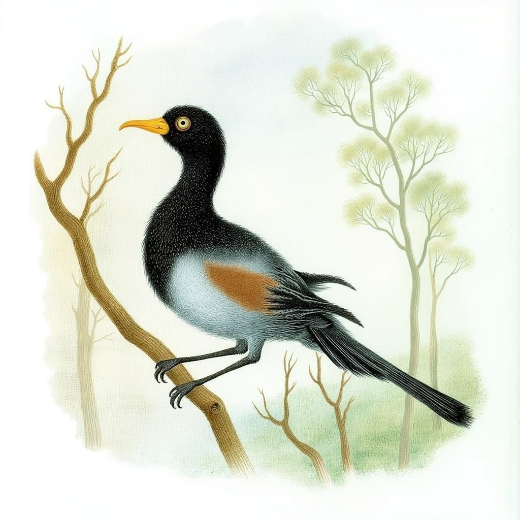 <lora:Varo style:1.0> A bird is a warm-blooded vertebrate animal characterized by feathers, a beak with no teeth, the la...