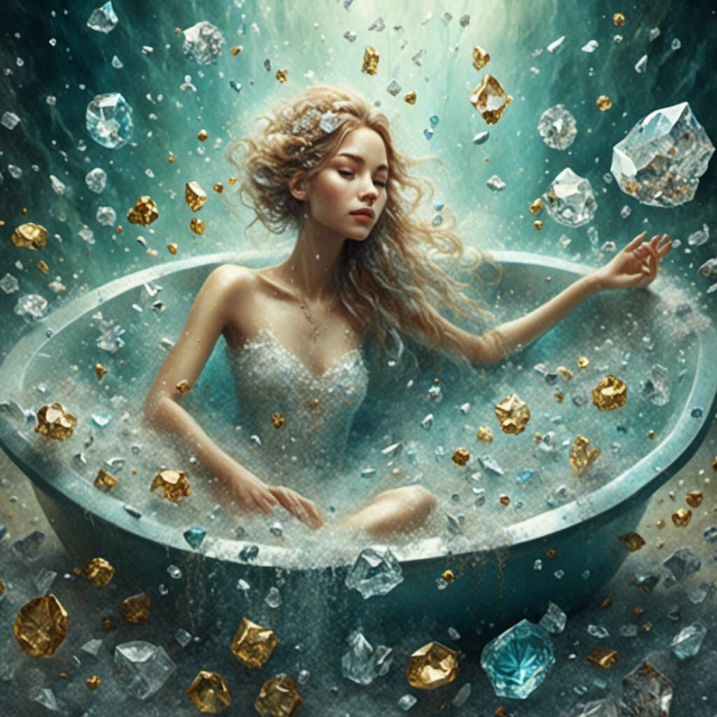 A bathtub full of diamonds.