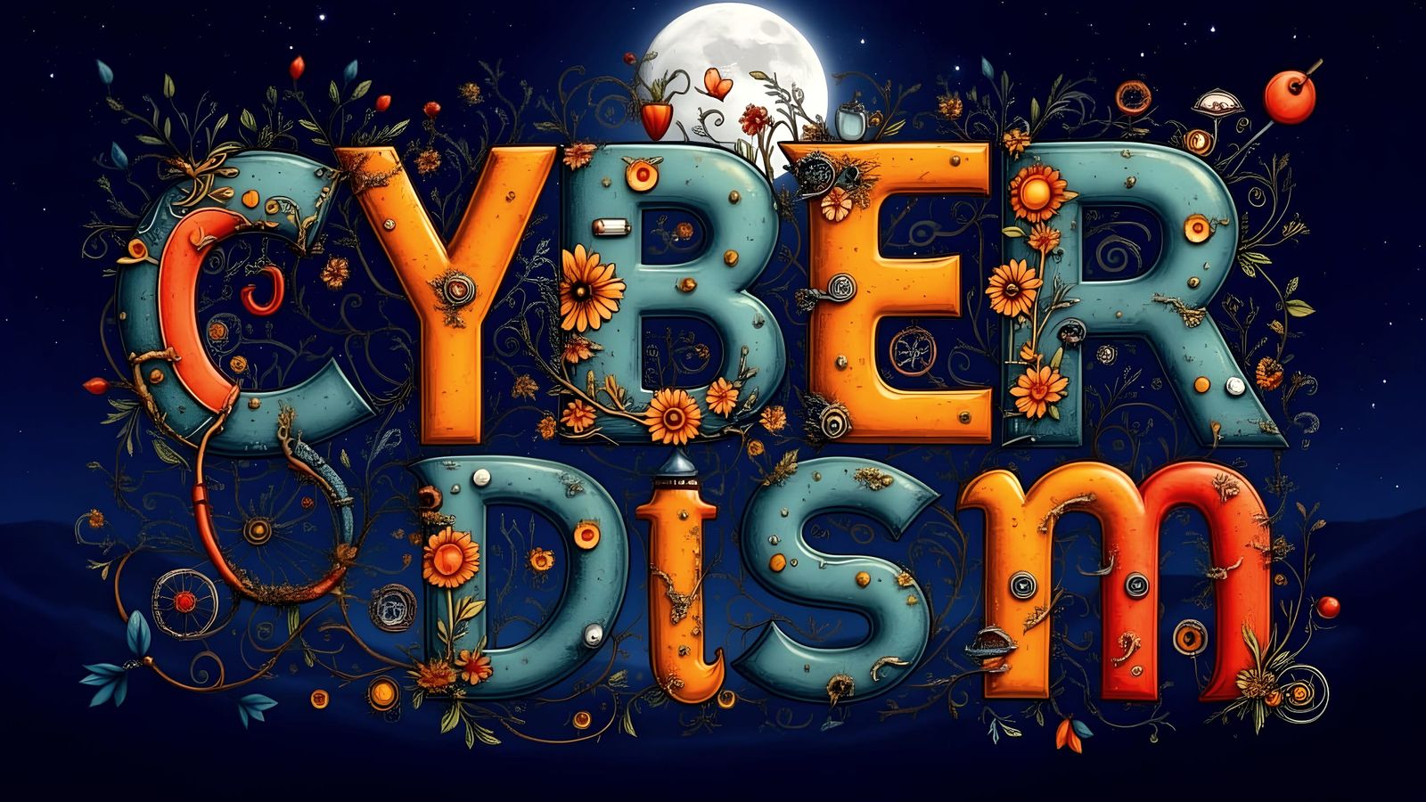 Cyberhybridism Word Art Illustration