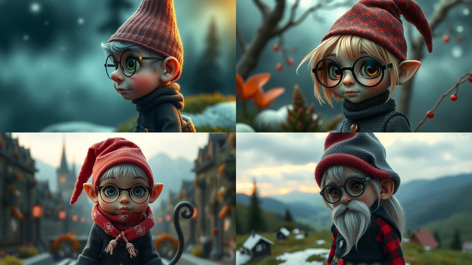 Surreal Gnome Girl in a Whimsical Digital Art Style