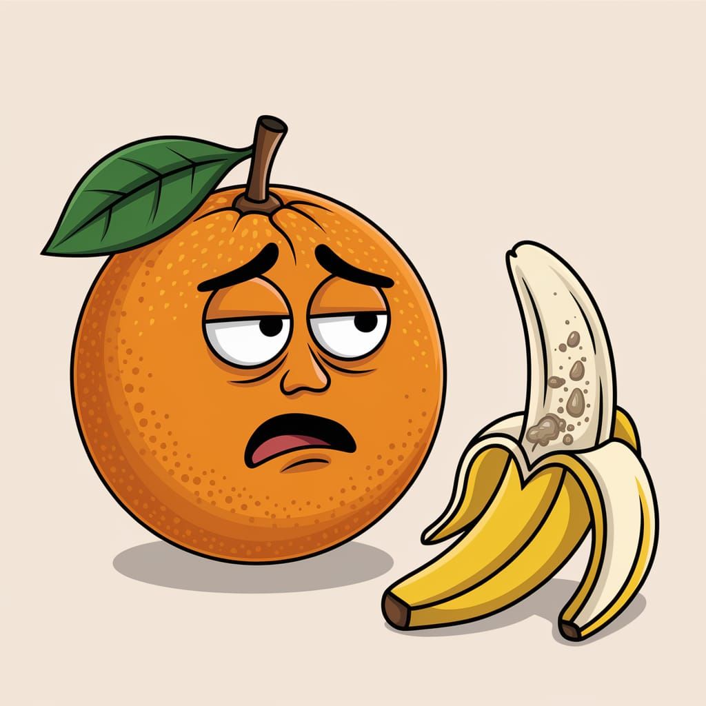 Disgusted Orange with Human Face