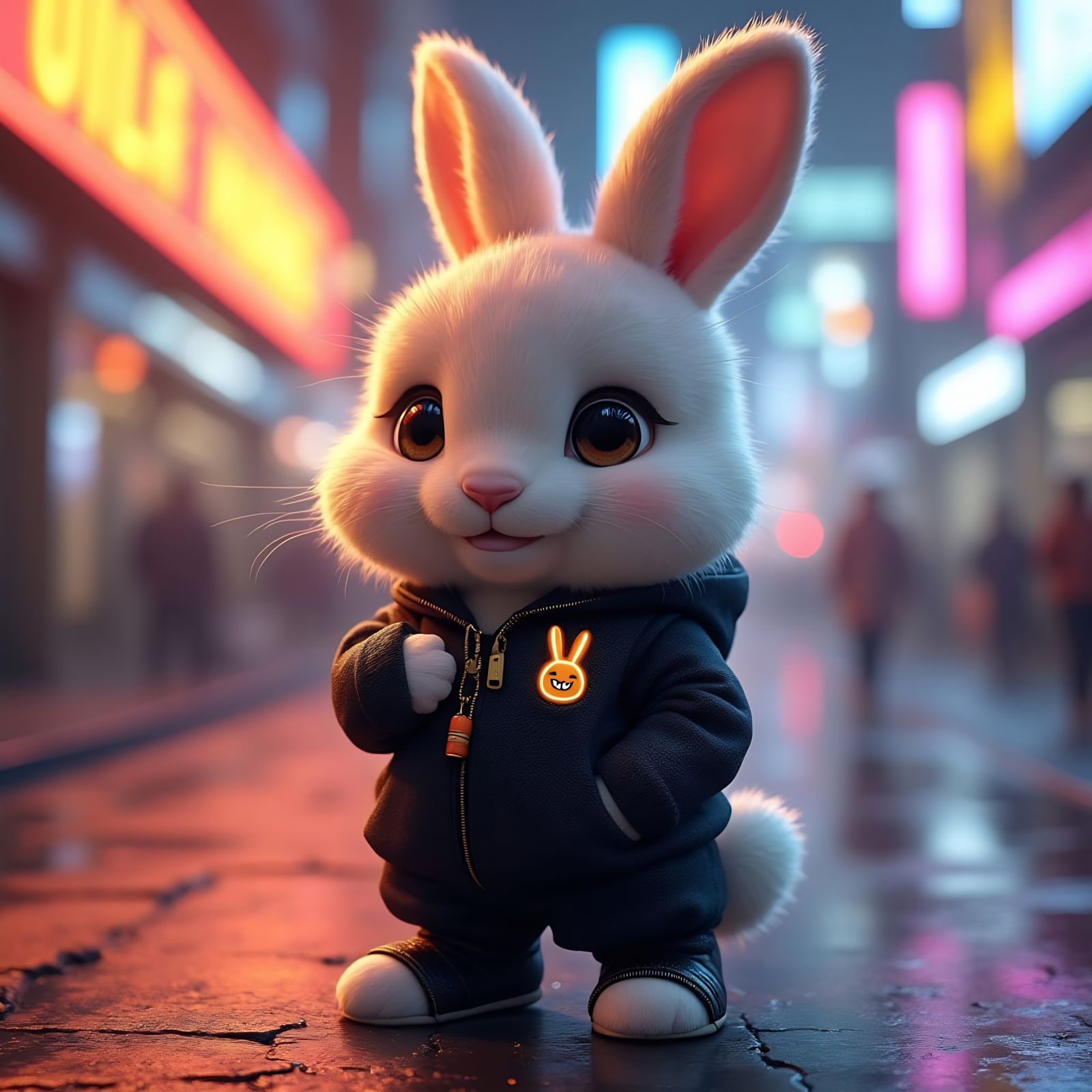 Cuddly Baby Bunny in Chic Tracksuit