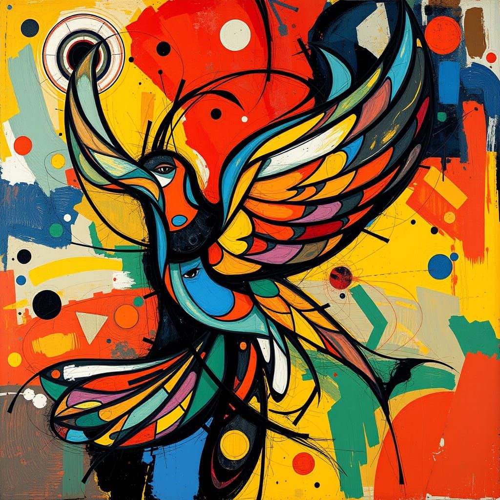 Vibrant Kandinsky-Inspired Abstract Masterpiece