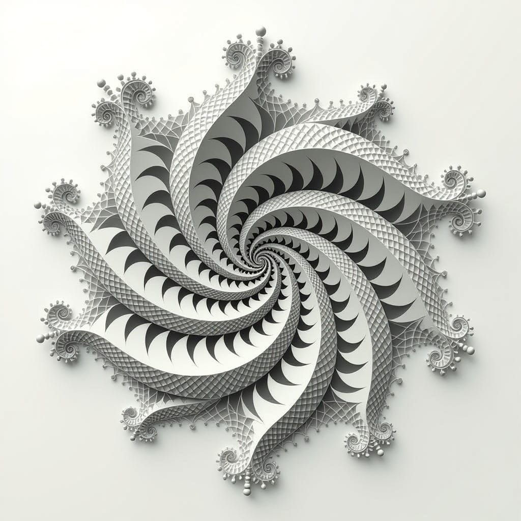 Fractal Waveforms in 3D Zentangle Art