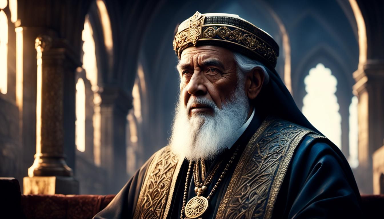 Wise Religious Leader Portrait Promoting Peace