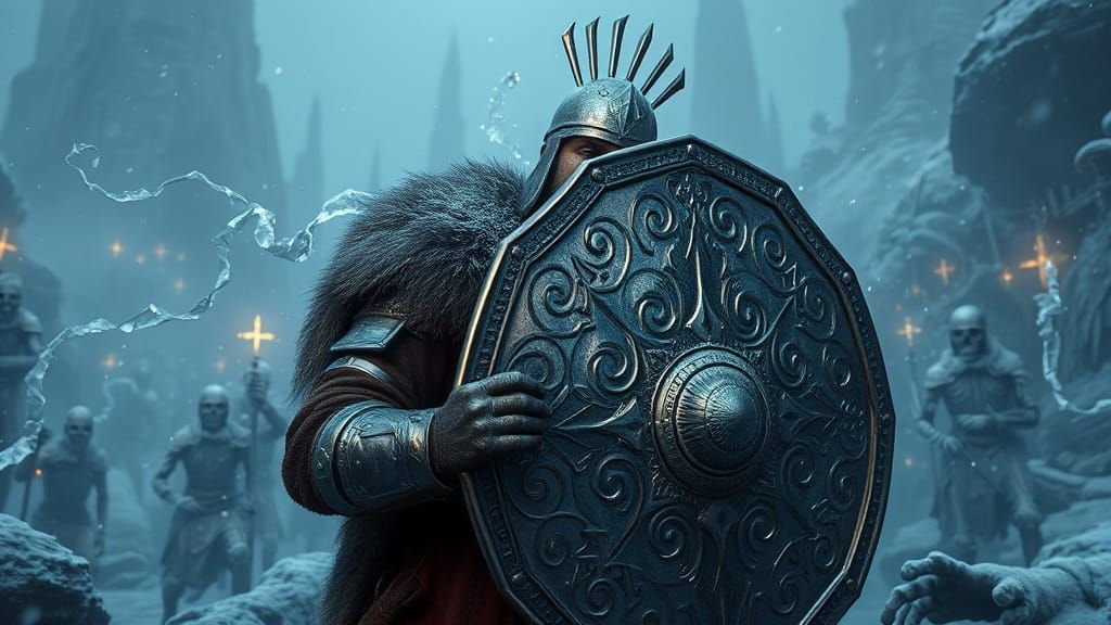 Viking Warrior in Grimdark Fantasy Realm