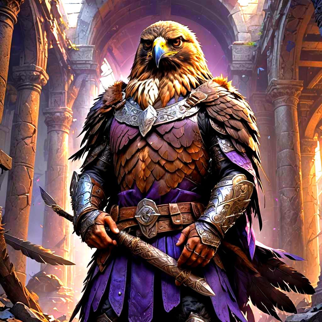 Viking Hawk Hybrid in Dark Fantasy Style