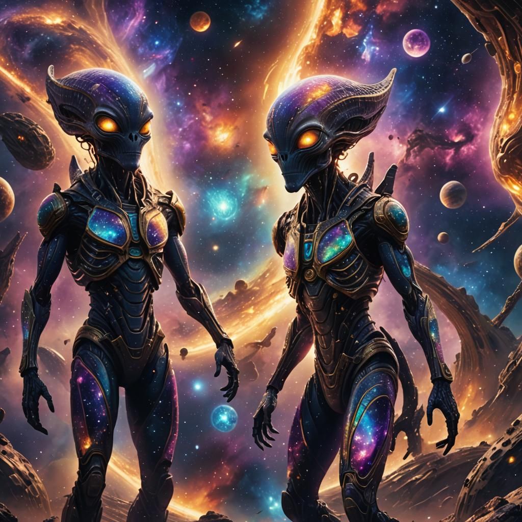 Mosaic Aliens Lost in a Vibrant Galaxy