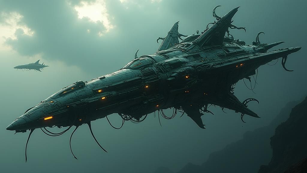 Bio-Mechanical Spaceship Talyn: Hyperrealistic HDR Rendering