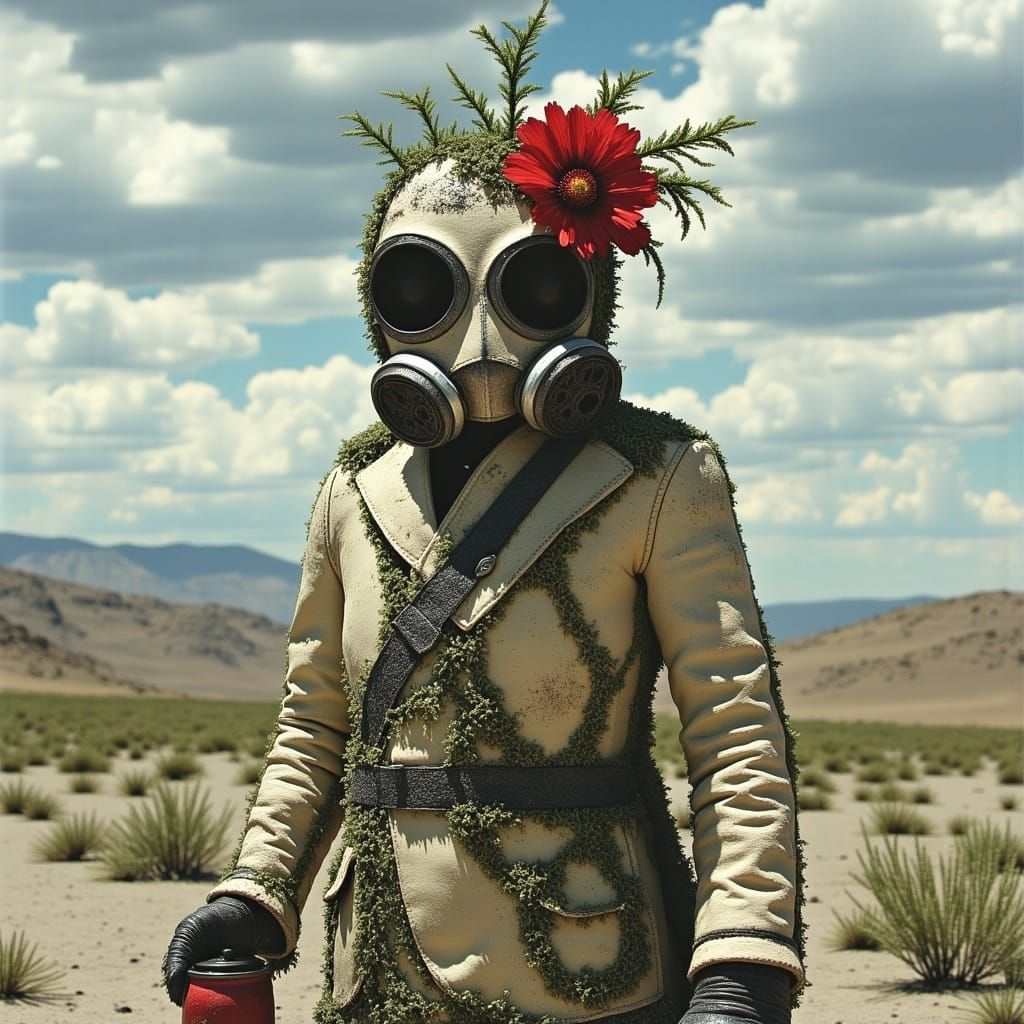 Dystopian Wanderer in Retrofuturistic Landscapes