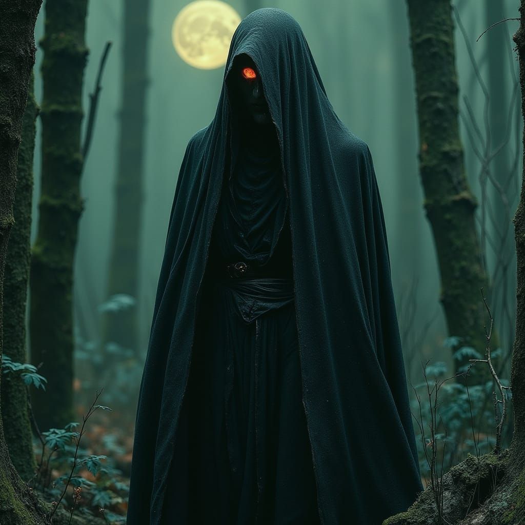 Eerie Witch Portrait in Dark Fantasy Style