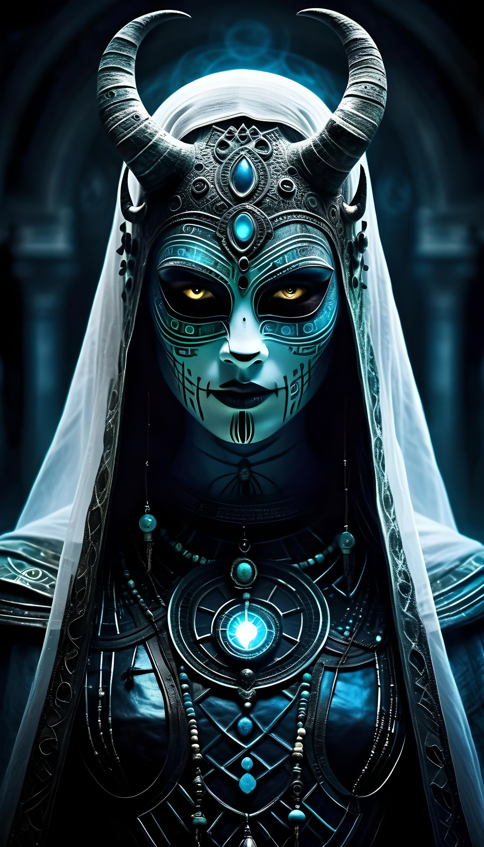 Masked Spectral Figure in Enigmatic Realm