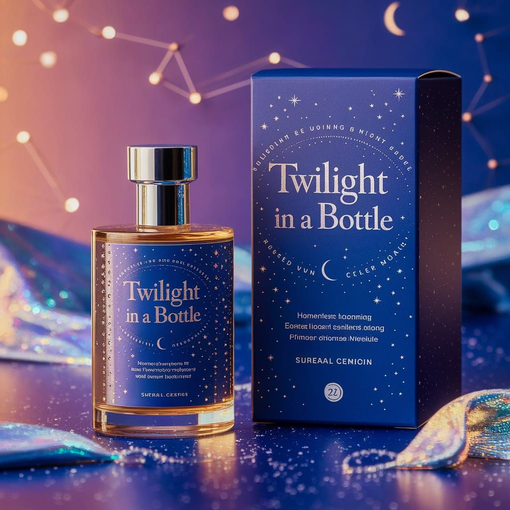 Luxurious Celestial Beauty Product Label in Midnight Blue