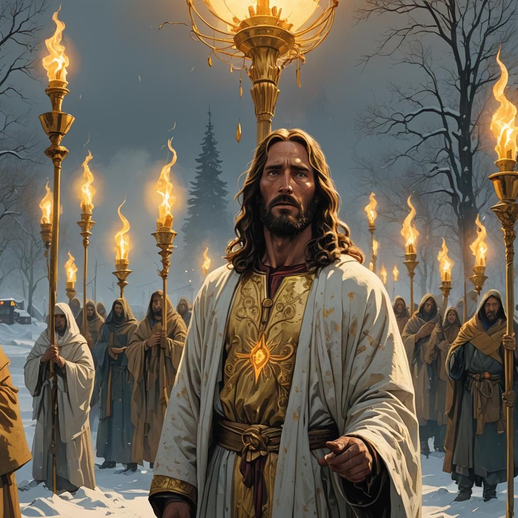 Biblical Fantasy: Jesus Among Golden Lampstands