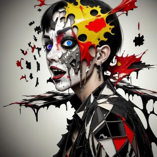 Fragmented Male Face: A Surreal Digital Collage