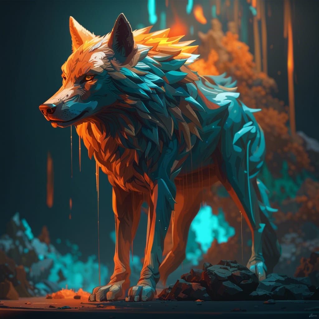 Intricate Hybrid Wolf Concept Art in Unreal Engine
