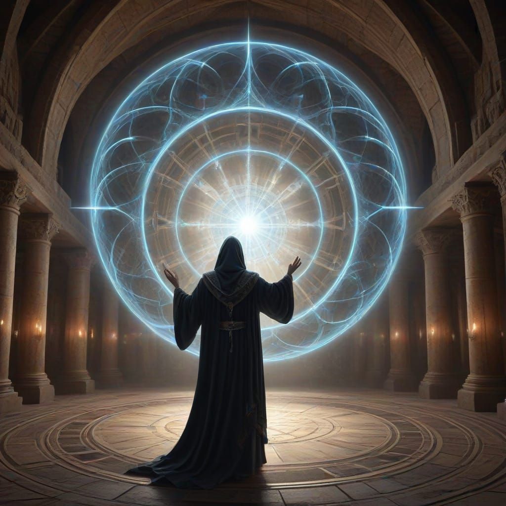 Magali Villeneuve-Style Wizard Conjures Glowing Fractals Ins...
