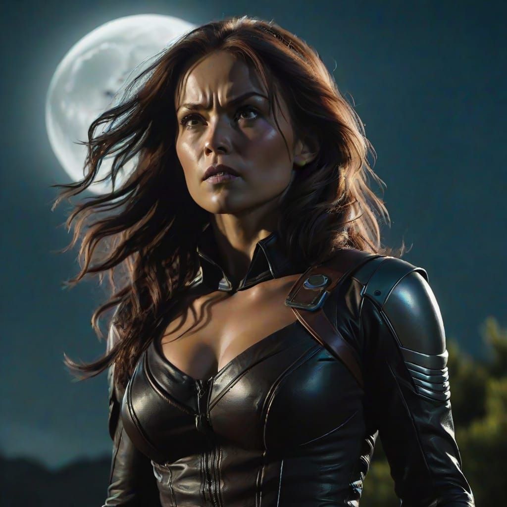 Rogue in Eerie Moonlight, X-Men Cinematic Film Still