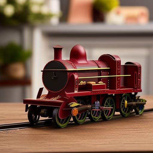 Vintage Wooden Train Set in Traditional Style