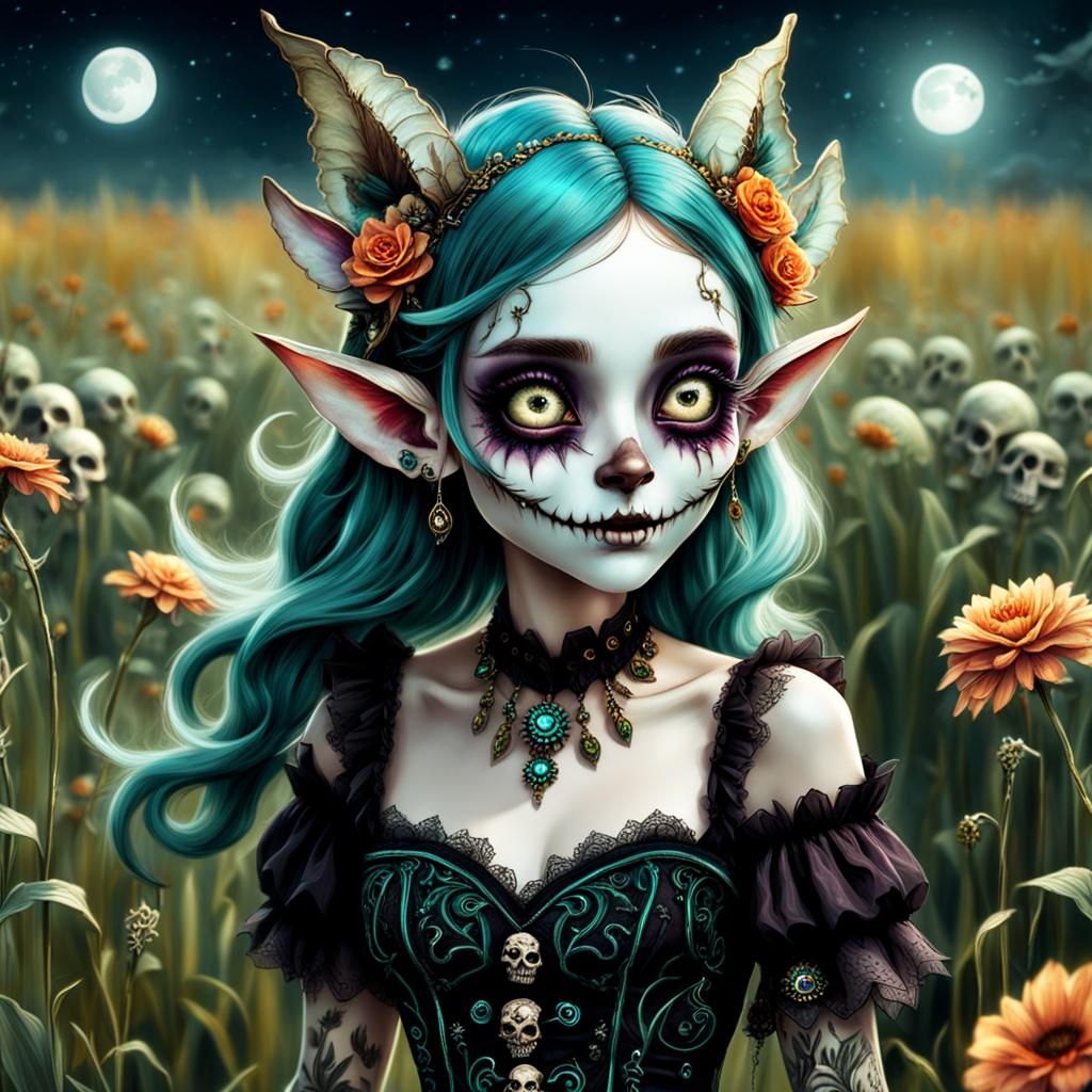 Eerie Punk Rock Panda Fairy Enchantress