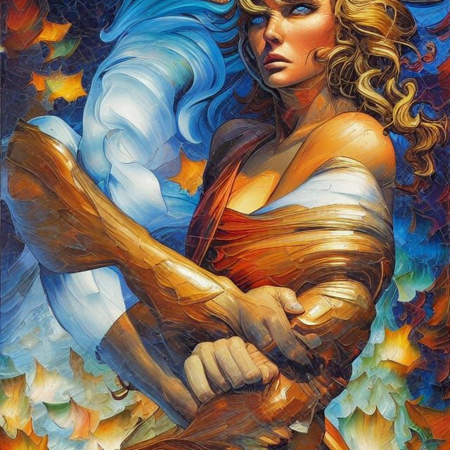 Comic Book Art in Expressionist Oil Painting Style