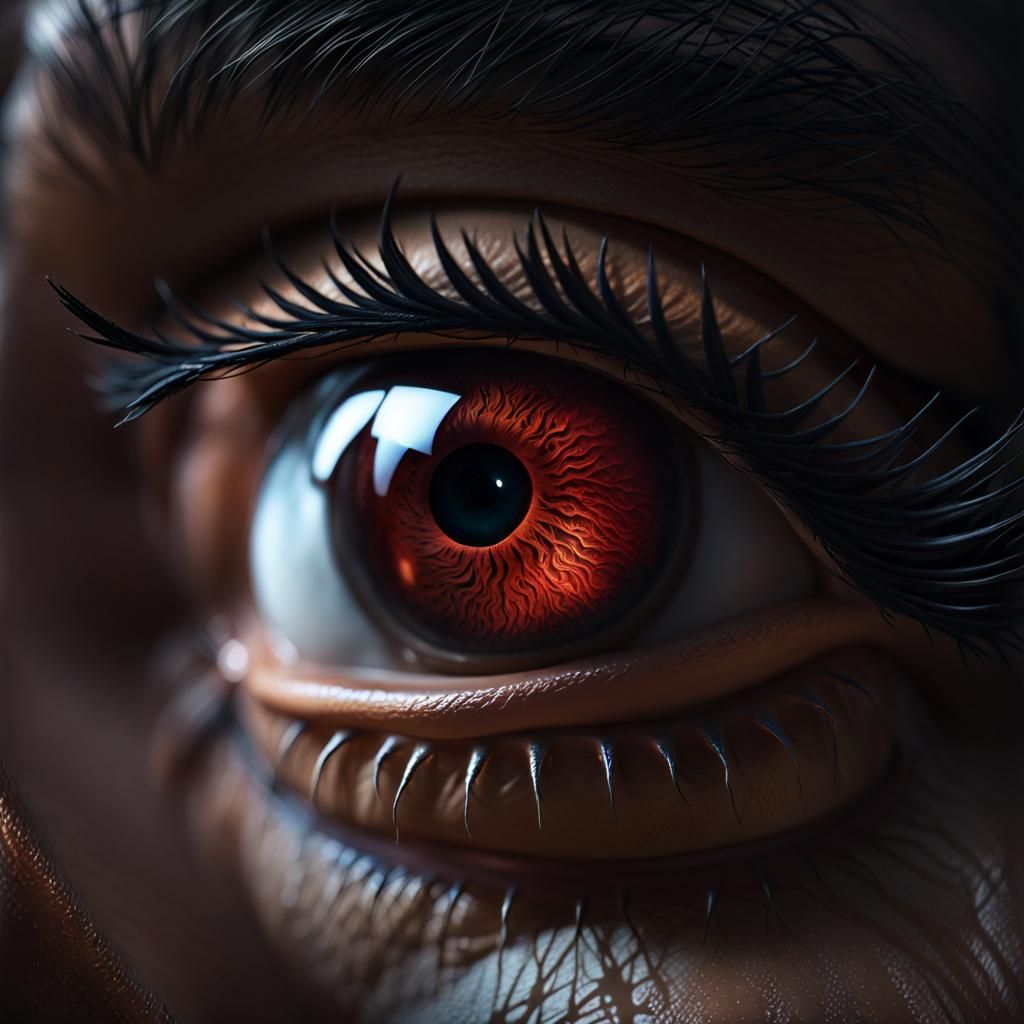 Sinister One-Eyed Humanoid Portrait in Hyperrealism