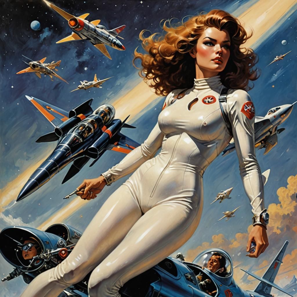 Heroic Women Pilots in Space Race Adventure