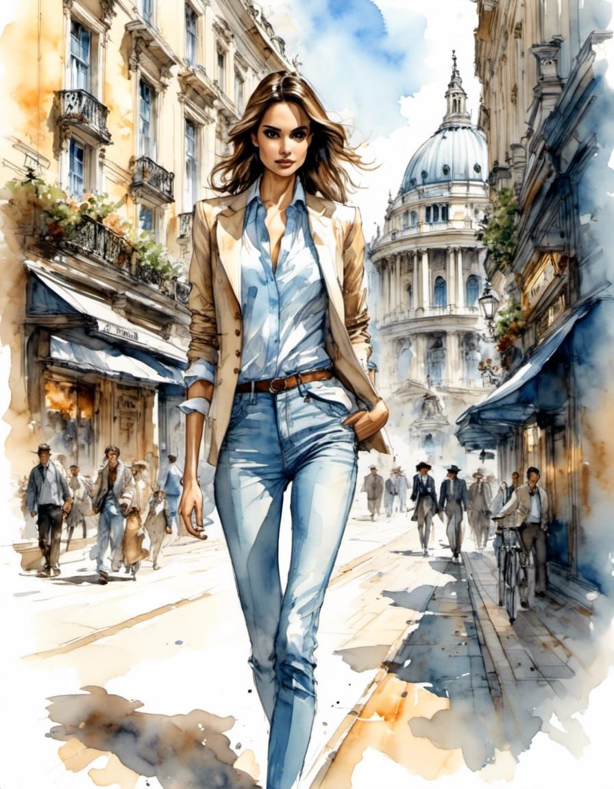 Torrey DeVitto Walks London Streets as Anime Art