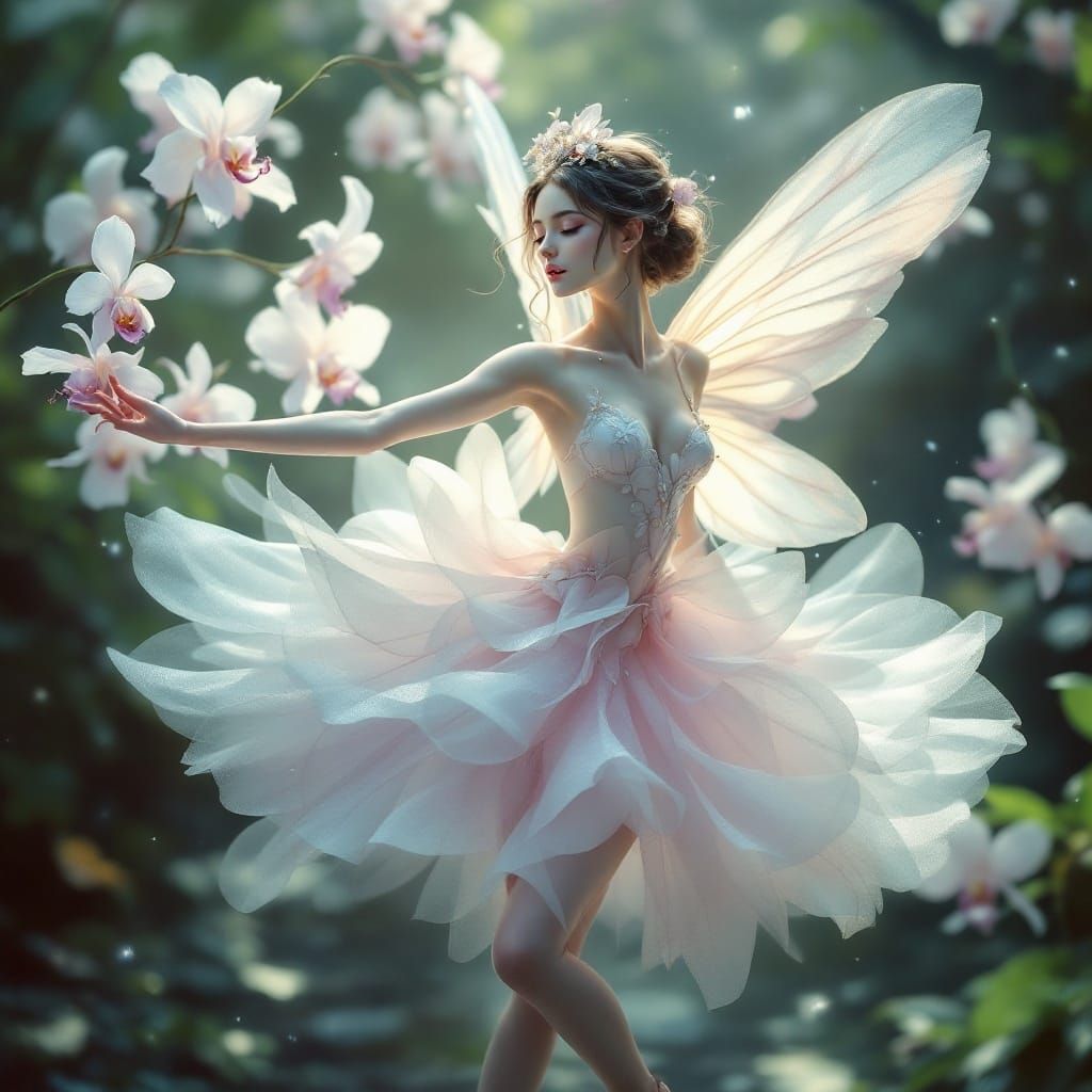 Enchanted Ballerina Fairy in Orchid Bloom