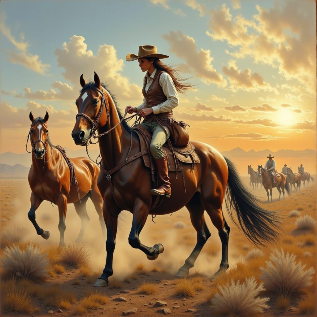 Neon Wild West Cattle Drive