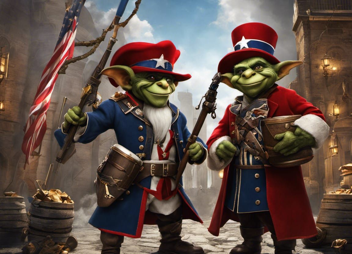 Patriotic Goblins Powering Steampunk Engine